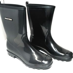 Planone Mid Calf Rain Boots for Women Waterproof Garden Shoes Anti-Slipping 8.5M